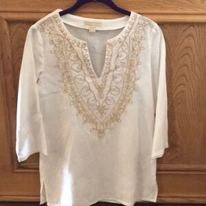 Michael Michael Kors Women’s White Linen Blouse- Size S